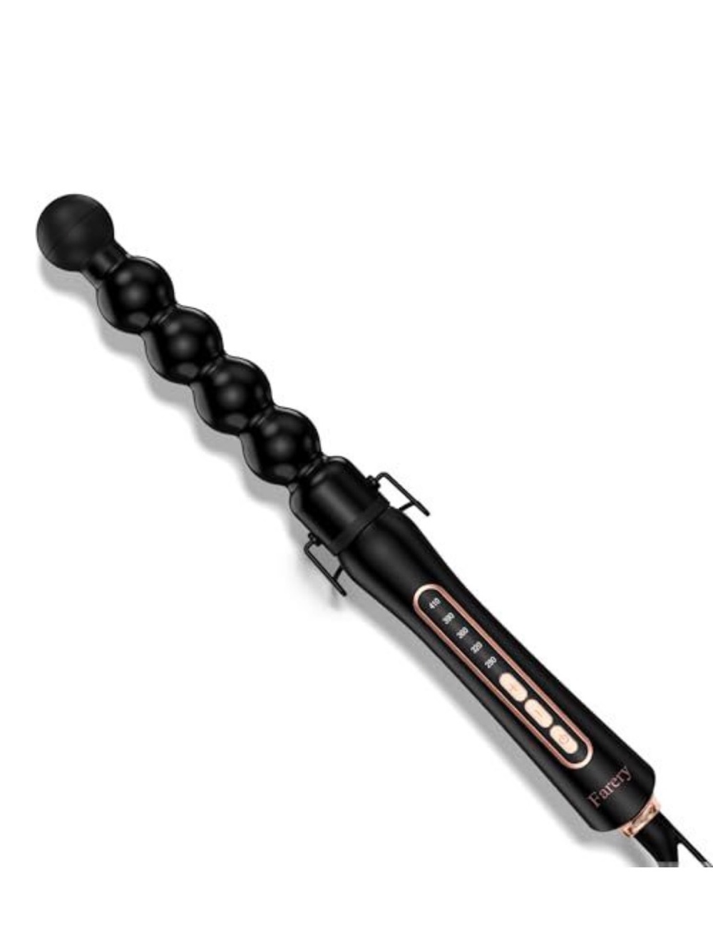 Black Beaded Curling Wand with Rose Gold Accents